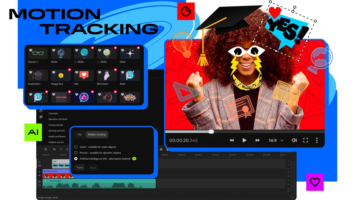 Movavi Academic motion tracking